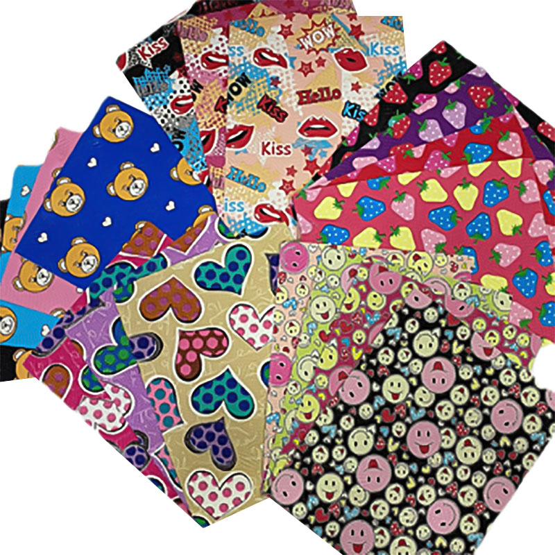 Piele artificială imprimată colorată pentru geantă